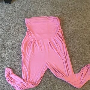 Fashion Nova Pink Strapless Jumpsuit